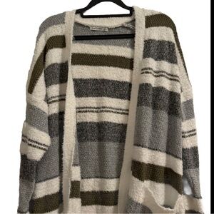 Stitch Fix Pink Clover Long Sleeve Striped Cardigan Women's Size Medium